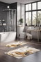 Mijölnir CT-5046 Juego de Alfombrillas de Baño 2 Piezas 100% Poliéster Antideslizante Antibacteriano 40 x 60 cm y 60 x 100 cm Lavable a Máquina